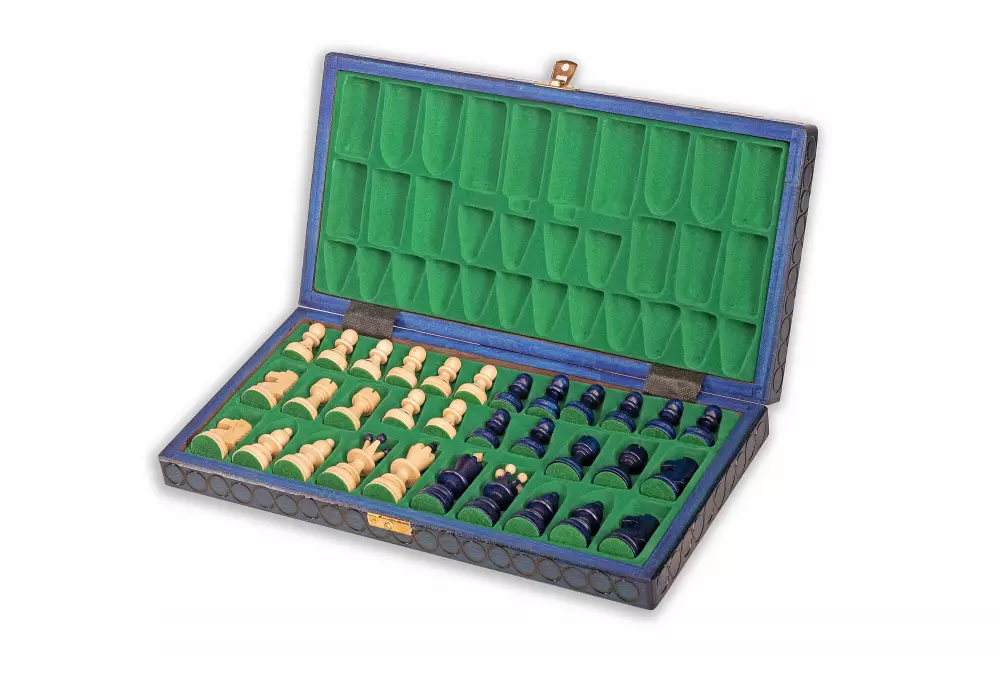 SZACHY PEREŁKA MAŁA z wkładką, kolor niebieski